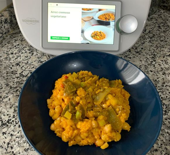 Arroz cremoso vegetariano.