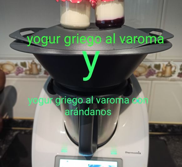 Yogur griego en Varoma con Thermomix® .